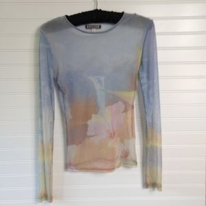 Agolde Hawaiian Print Sheer Top